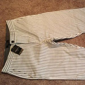 Mens Cream/Black Pinstripe Chino Pants Sz 33